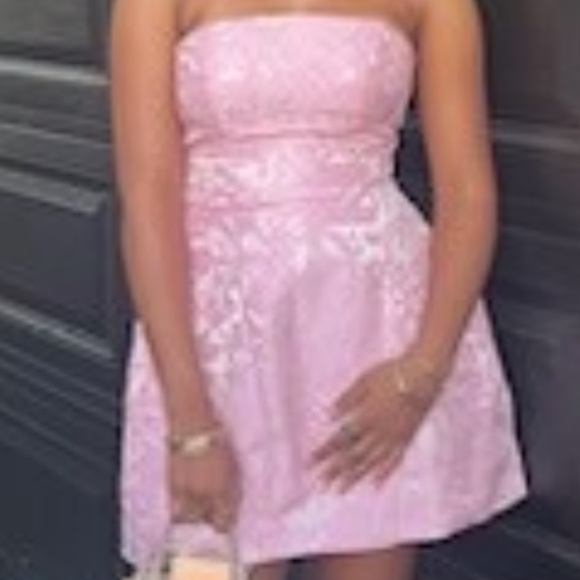 Dresses & Skirts - Pink Mini Strapless Corset Homecoming Dress